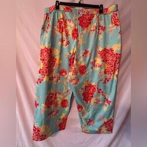 Jessie Sport Floral Capris in Red, Yellow and Teal